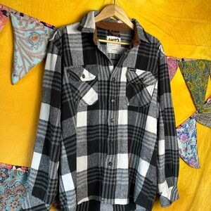 The Great PNW Black and White Plaid Button-Up Shirt